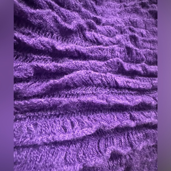 Used Double Loop Cozy Solid Purple Knitted Wrap Scarf Women’s Fashion Accessory - Picture 3 of 6